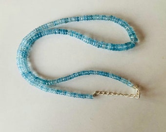 Cuentas facetadas de aguamarina para neumáticos, 4 x 2 mm, hebra de 40 cm (16 pulgadas).