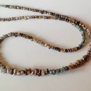 Perline di diamanti grezzi naturali sfumati, collana di diamanti, perline di diamanti grezzi, perline di diamanti grezzi multipli, perline di diamanti grezzi da 15 pollici