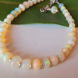 Natural Opal Bracelet, Fire Opal Bracelet  Handmade Bracelet, Ethiopian Opal Bracelet, Opal Faceted Beads Bracelet, Gift Bracelet