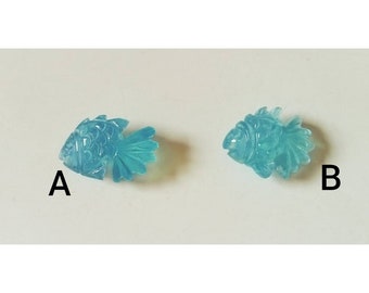 Natural Aquamarine Gemstone Fish Carving, Handmade Carving, Excellent Cutting Carving, Loose Fish Carving, Carving  For Jewelry Making,Gift