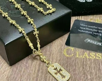22k Gold Plated Chrome Hearts Necklace Unisex (60cm)
