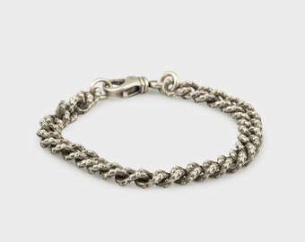 Silver 925 Chrome Hearts Mini Extra Fancy Link Bracelet