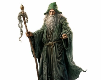 Wizards Art Pack - 7 Wizards Digital Download - Fantasy and D&D Characters - Character Pack