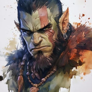 Watercolour Style D&D, sci-fi or fantasy character portrait