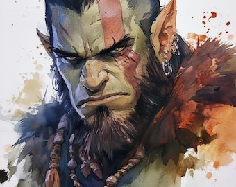 Watercolour Style D&D, sci-fi or fantasy character portrait