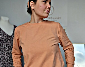 Basic Pullover, Pullover Damen, Sweat, Baumwoll Pullover, verschiedene Farben, GOTS zertifiziert