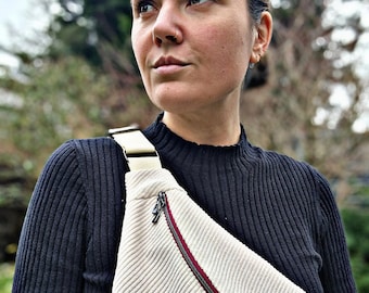 Bauchtasche Cord XL Pastell