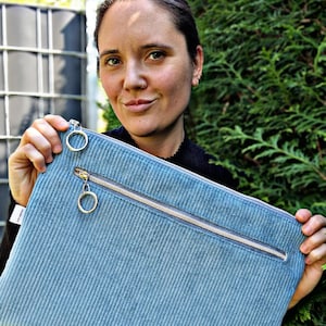 Laptoptasche Cord Pastell, Laptop Hülle, Geschenk für Männer und Frauen, 13/14/15/16/17 Zoll, Seitentasche, GOTS zert., versch. Farben