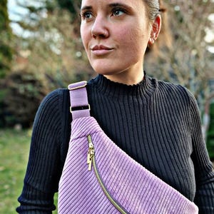Bauchtasche Cord XL Pastell, Bauchtasche Damen, Crossbody Bag Cord, Beltbag Cord, Hipbag Cord, Cordtasche, GOTS zertifiziert, Pastell