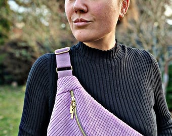 Bauchtasche Cord XL Pastell