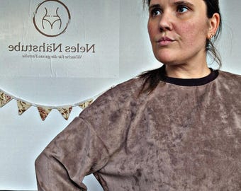 Last Minute Gifts, Oversized Women's Velour Sweater in Taupe, Buy Now