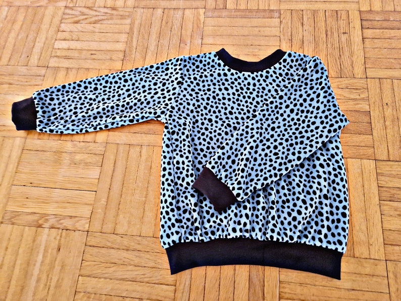 Basic sweater Nicki Leo, leo print, Nicki sweater children, velvet, velor, cuddly and cozy, various colors Mint