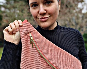Bauchtasche Cord XXL Pastell