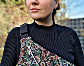 Bauchtasche Gobelin XXL Blumen (limited edition)