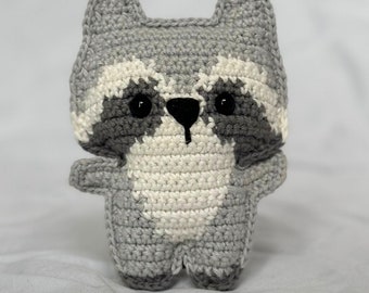 Scandi crochet woodland animals. Children’s teddy plushie - Gray Racoon