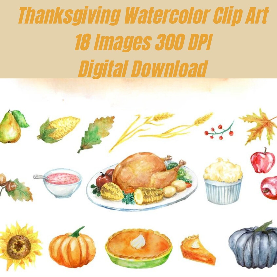 Thanksgiving Clip Art Digital Download for Scrapbook Junk - Etsy