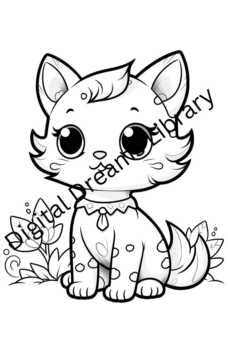 Cute Cats and Kittens Coloring Book Etsy