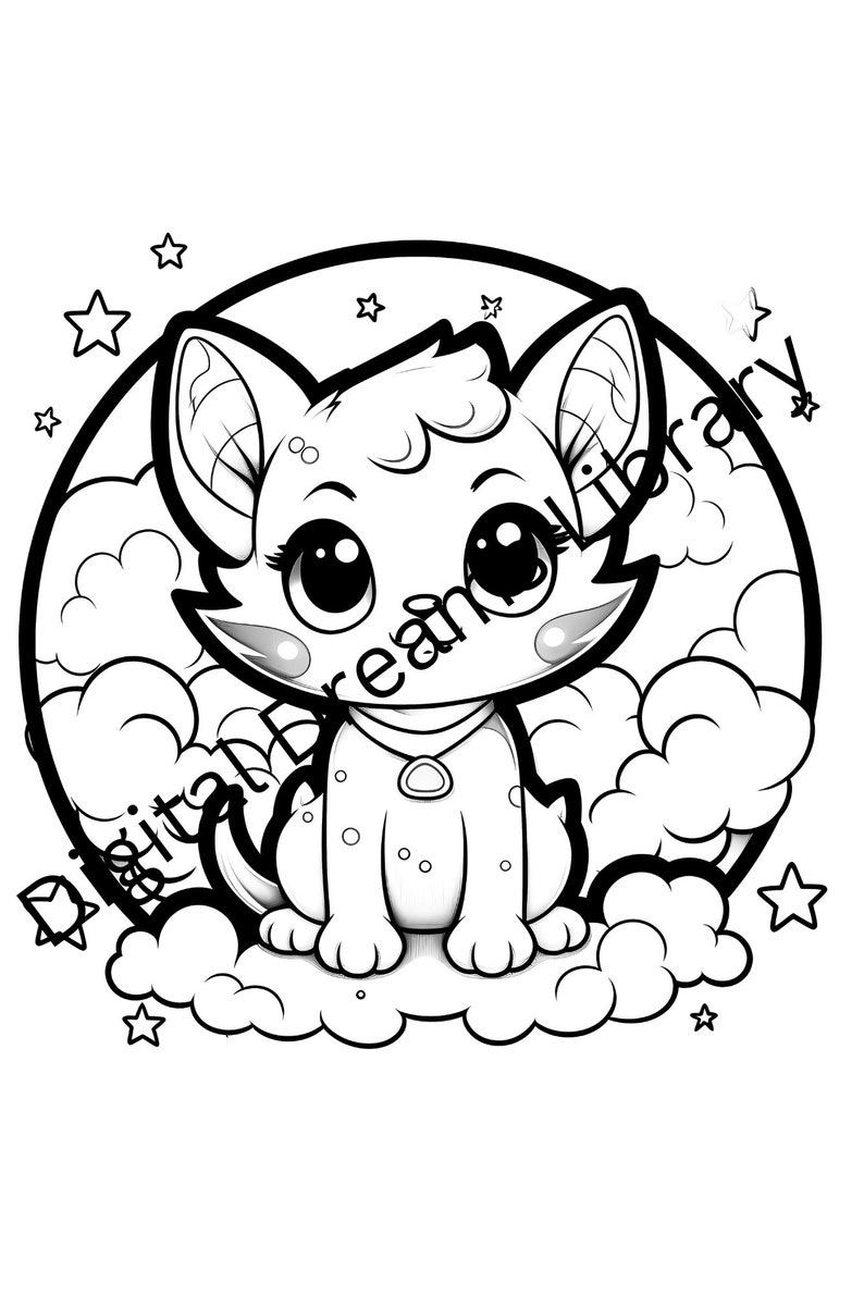 Cute Cats and Kittens Coloring Book Etsy