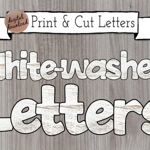 Printable Letters And Numbers For Bulletin Boards | Print And Cut | Farmhouse Classroom | White Wood Letters For Classroom | EASY DOWNLOAD