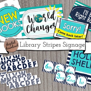 Printable Bundle For School Or Classroom Library | Library Decor | Library Printables | Shelf Display | Library Ideas |  | INSTANT DOWNLOAD