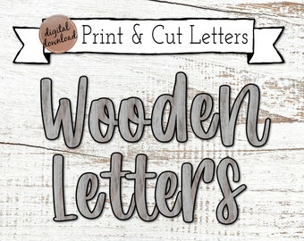 Handwritten Printable Letters And Numbers For Bulletin Boards | Print And Cut | Farmhouse Classroom | Wood Letters | EASY DOWNLOAD