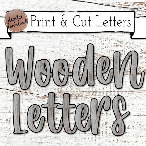 Handwritten Printable Letters And Numbers For Bulletin Boards | Print And Cut | Farmhouse Classroom | Wood Letters | EASY DOWNLOAD