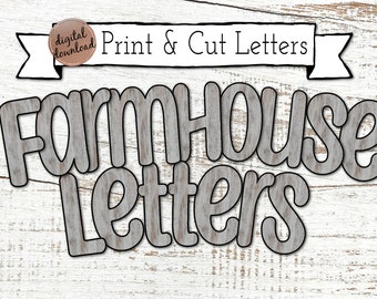 Printable Letters And Numbers For Bulletin Boards | Print And Cut | Farmhouse Classroom | Classroom Decor | INSTANT DOWNLOAD