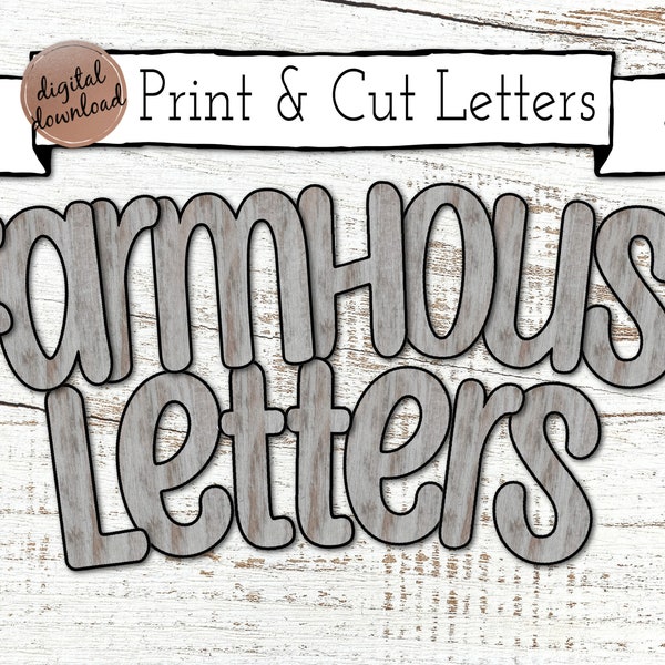 Printable Letters And Numbers For Bulletin Boards | Print And Cut | Farmhouse Classroom | Classroom Decor | INSTANT DOWNLOAD