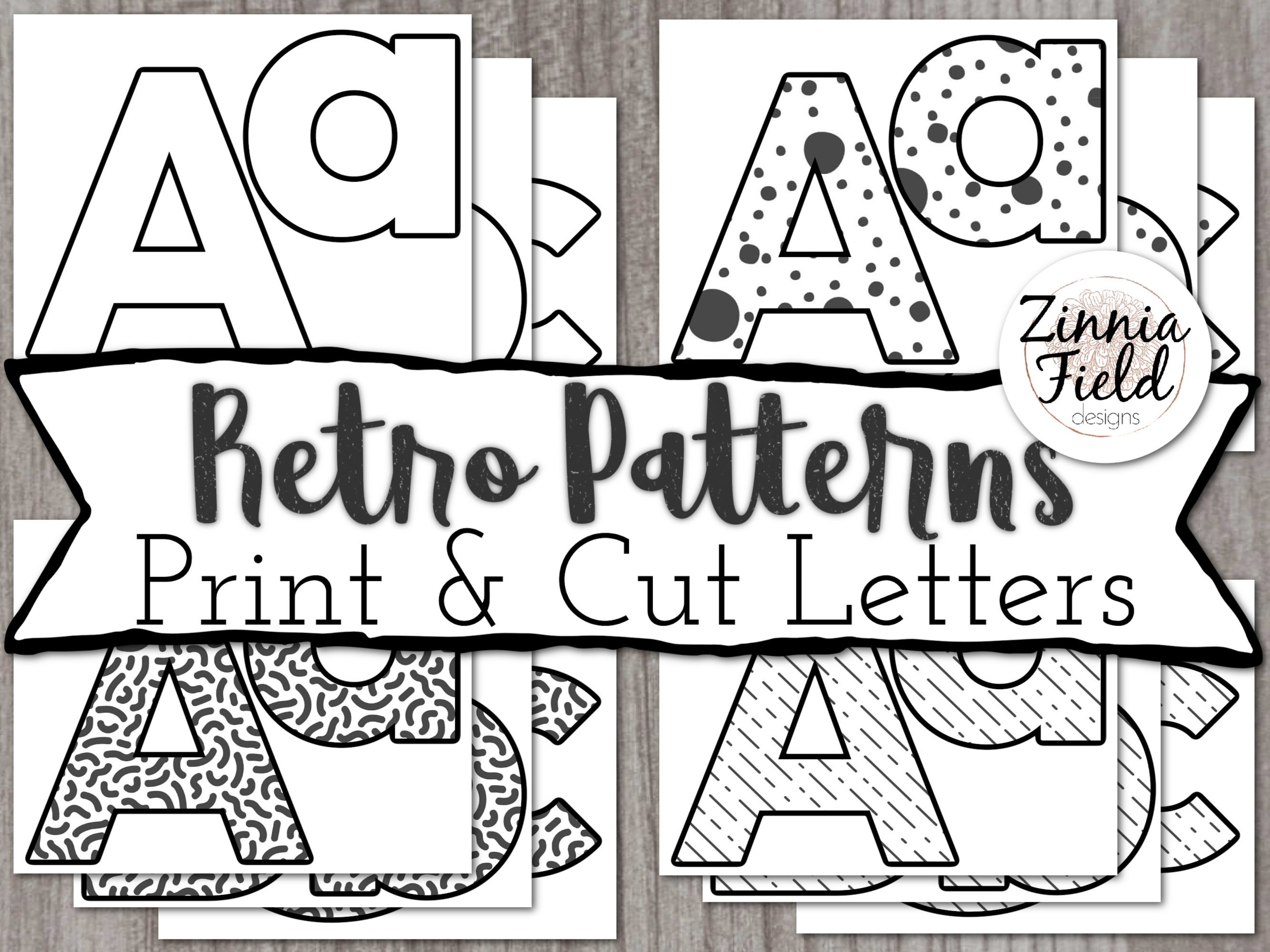 Printable Bulletin Board Letters and Numbers | Print And Cut | Pattern Letters | Classroom Decor | DIGITAL DOWNLOAD