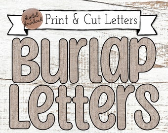 Printable Letters And Numbers For Bulletin Board | Print And Cut | Farmhouse Classroom | Burlap Letters | Classroom Decor | INSTANT DOWNLOAD