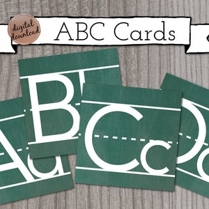 Handwriting Alphabet Chalkboard Printable Posters | Farmhouse Classroom | Classroom Ideas | Classroom Decor | INSTANT DOWNLOAD