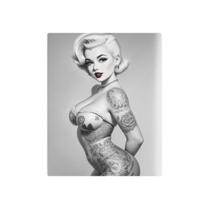 Vintage Pin Up Style Metal Art Sign, Retro Decor, Aluminum Sign