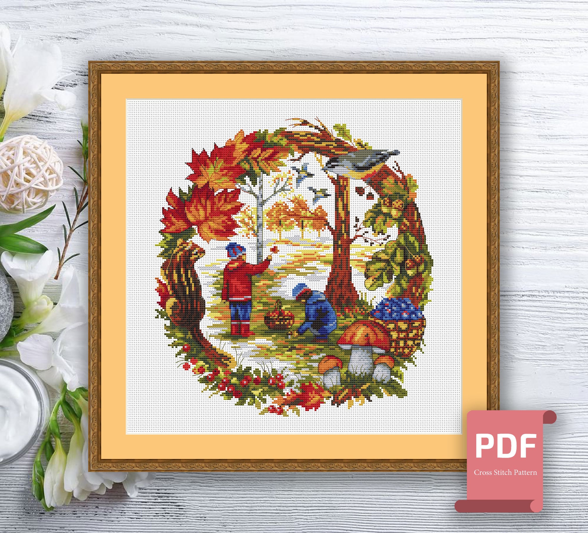 Set of 4 Seasons Cross Stitch Pattern | Seasons Cross Stitch Pattern ...