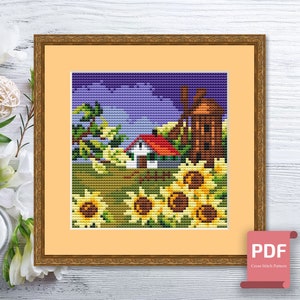 Autumn Landscape Cross Stitch Pattern | Seasons Cross Stitch Pattern | Autumn Patterns | Four Seasons Cross Stitch Pattern  #ssn163