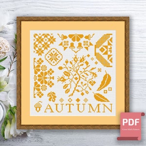 Autumn Cross Stitch Pattern | Seasons Cross Stitch Pattern | Autumn Patterns | Modern Cross Stitch Pattern | Download PDF #ssn018
