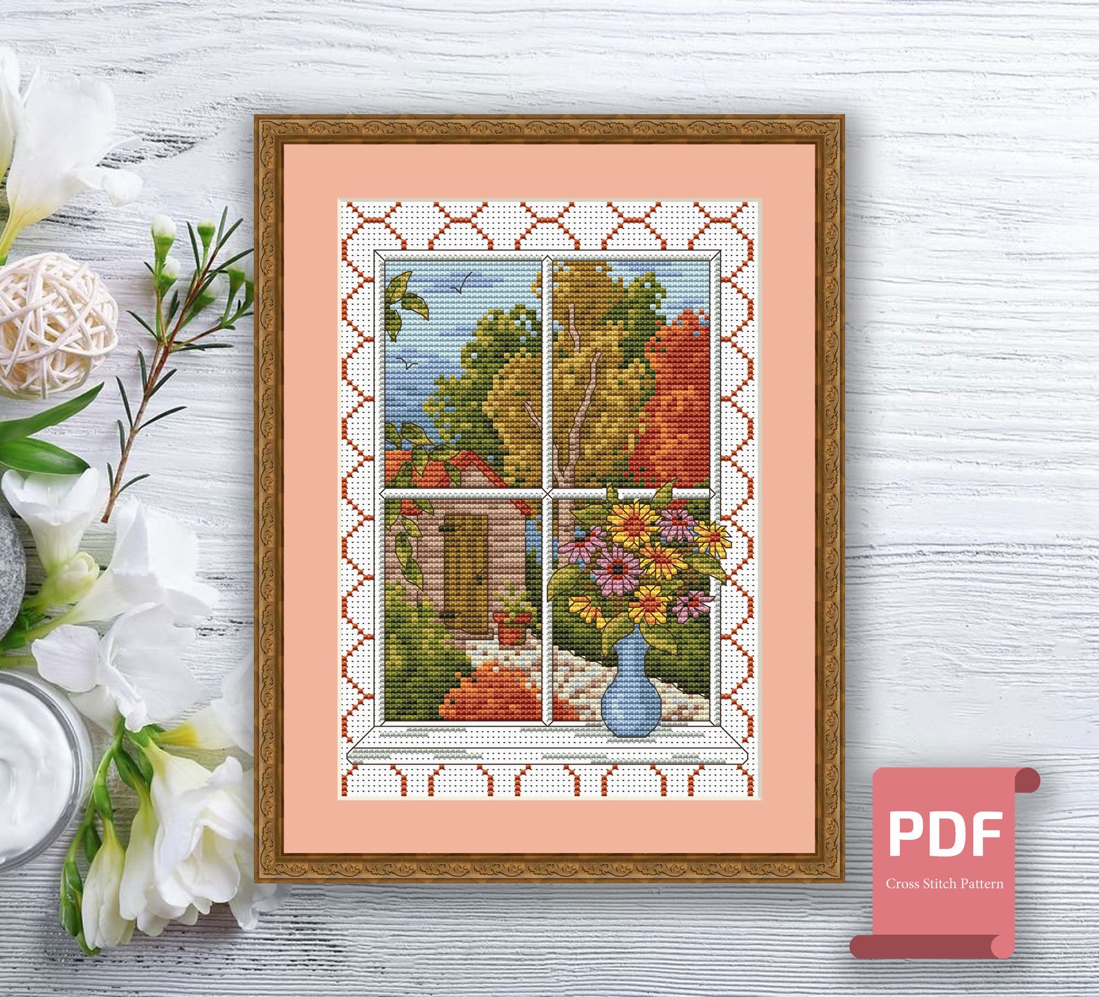 Set of 4 Seasons Cross Stitch Pattern | Autumn Cross Stitch | Summer ...