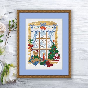 Winter Window Cross Stitch Pattern | Seasons Cross Stitch Pattern | Winter Cross Stitch | Modern Cross Stitch Pattern | Download PDF #ssn001