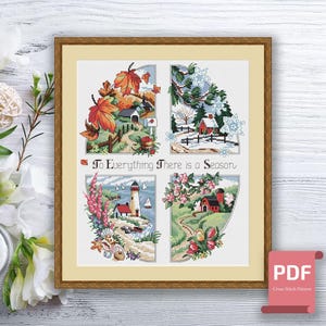 Four Seasons Cross Stitch Pattern | Four Seasons Pattern | Four Seasons xStitch | Modern Cross Stitch Pattern | Download PDF #ssn224
