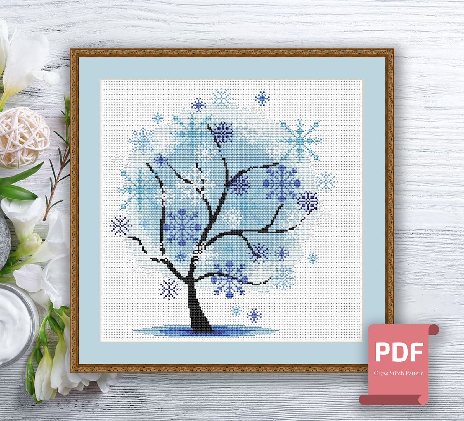 Set of 4 Seasons Trees Cross Stitch Pattern | Tree Four Seasons Cross ...