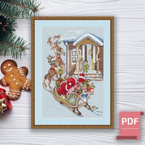 Christmas Santa Cross Stitch Pattern | Merry Christmas Cross Stitch | Santa Claus Cross Stitch | Christmas Pattern | Download PDF #chr026