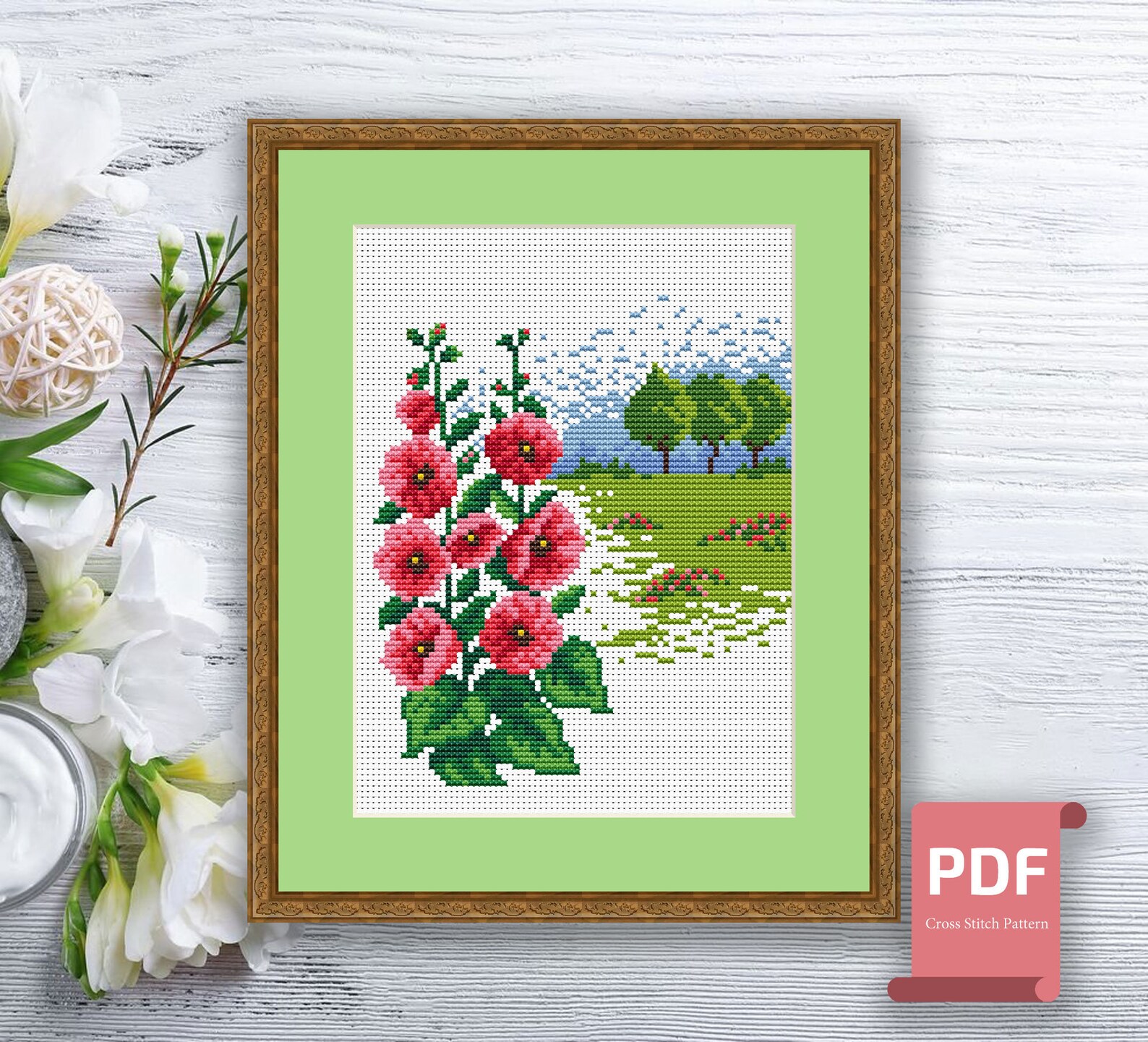 Set of 4 Seasons Cross Stitch Pattern | Autumn Cross Stitch | Summer ...