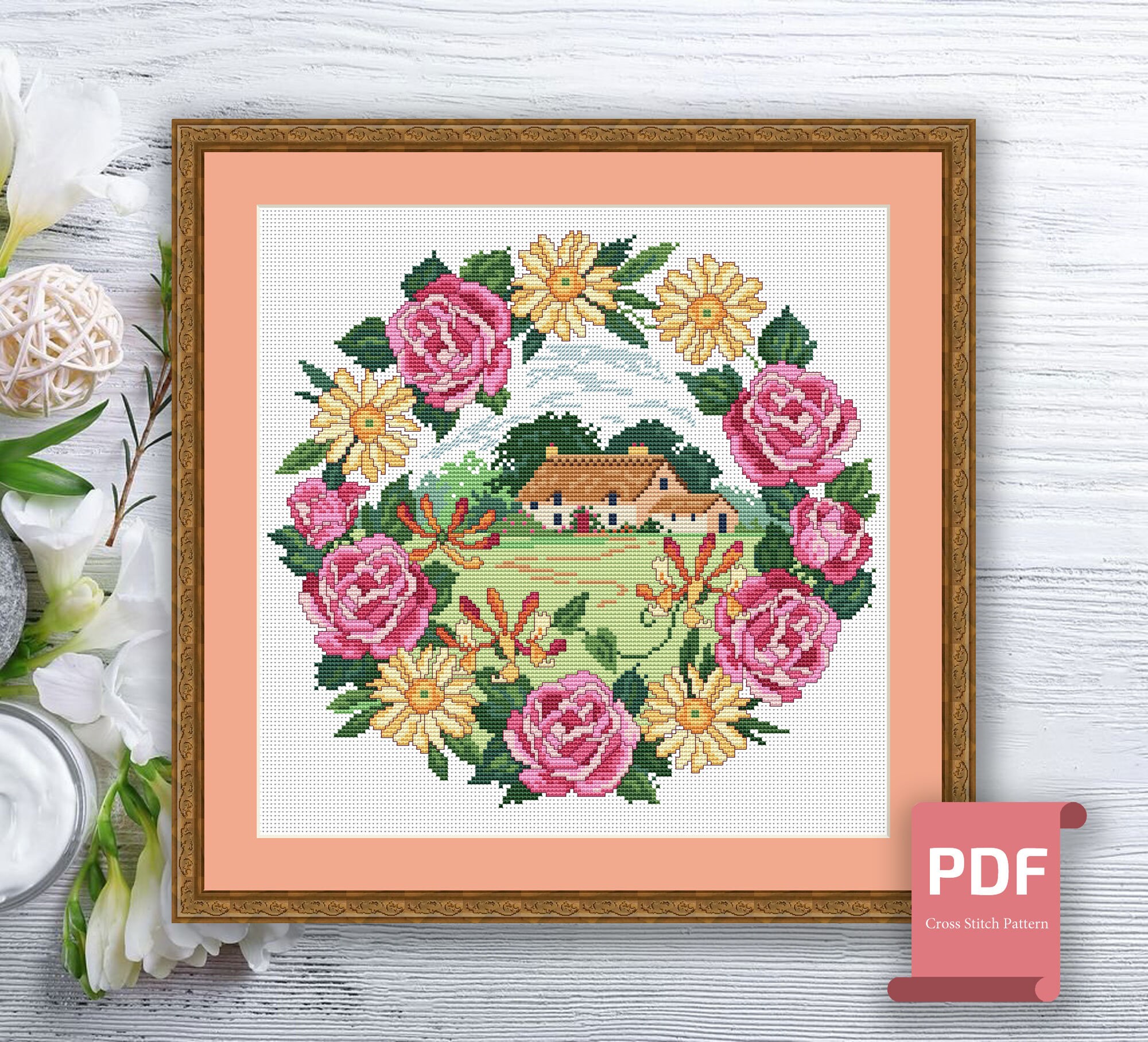 Set of 4 Seasons Cross Stitch Pattern | Autumn Cross Stitch | Summer ...