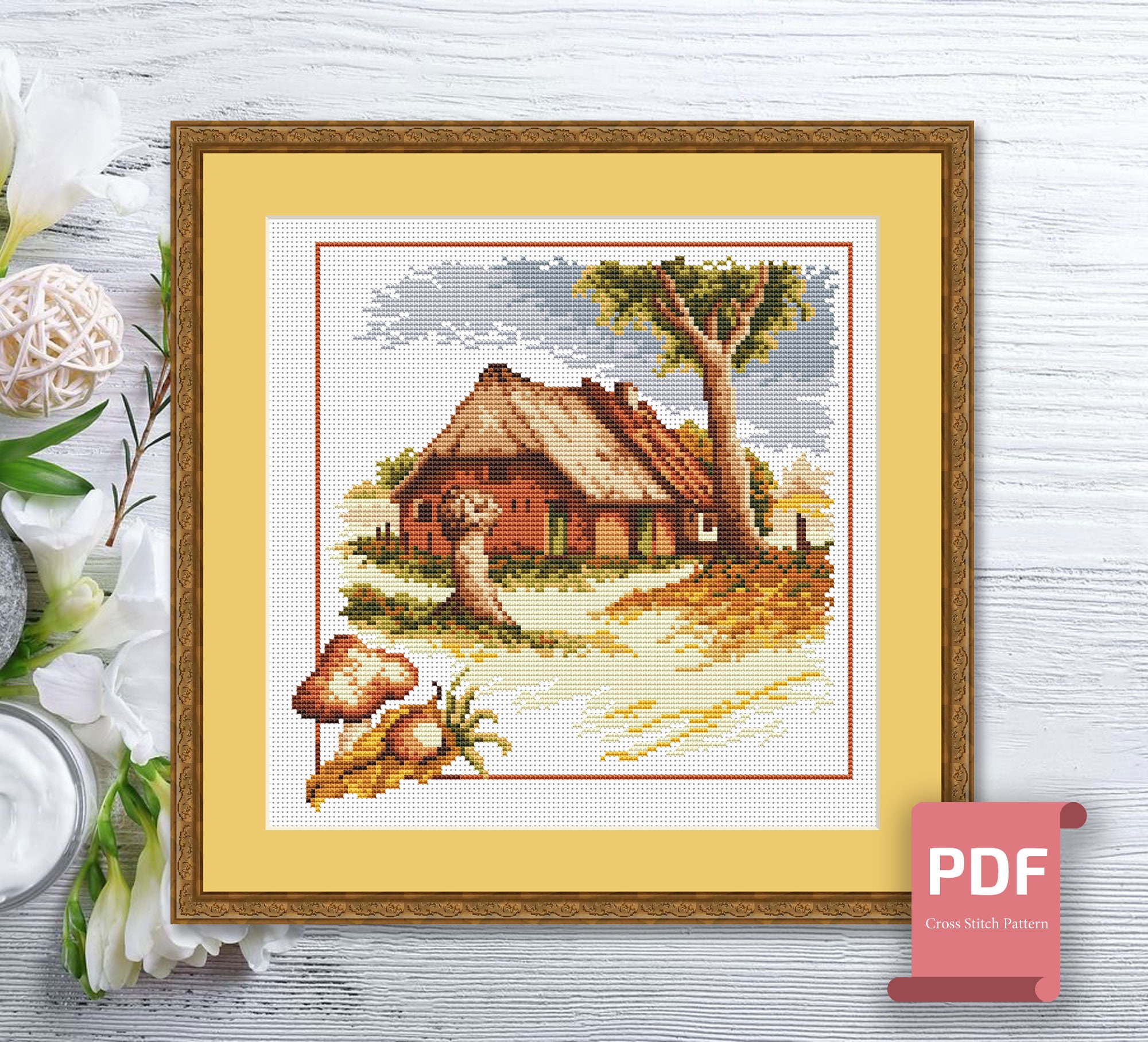 Set of 4 Seasons Landscape Cross Stitch Pattern | Seasons Cross Stitch ...
