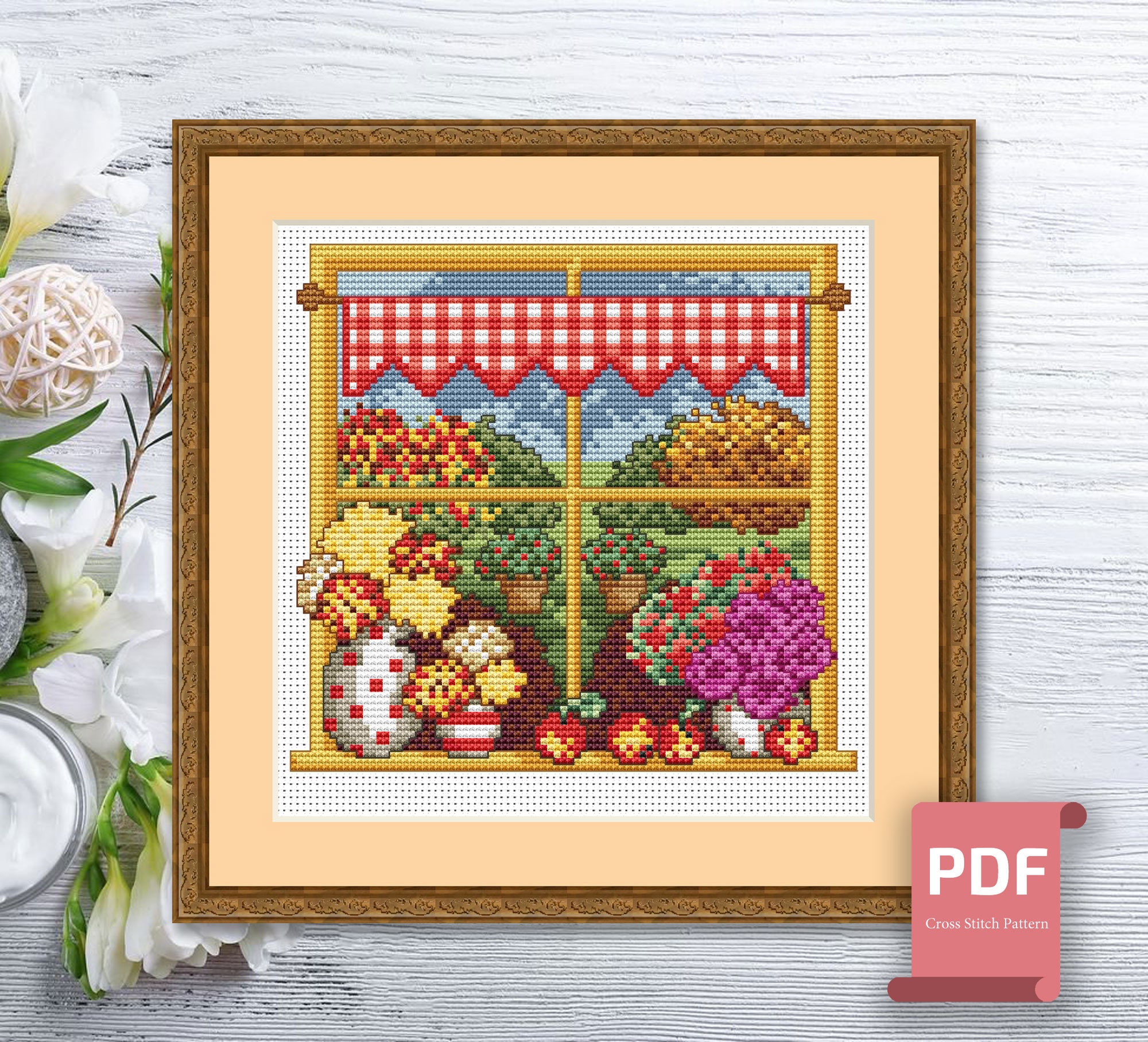 Set of 4 Seasons Cross Stitch Pattern | Autumn Cross Stitch | Summer ...