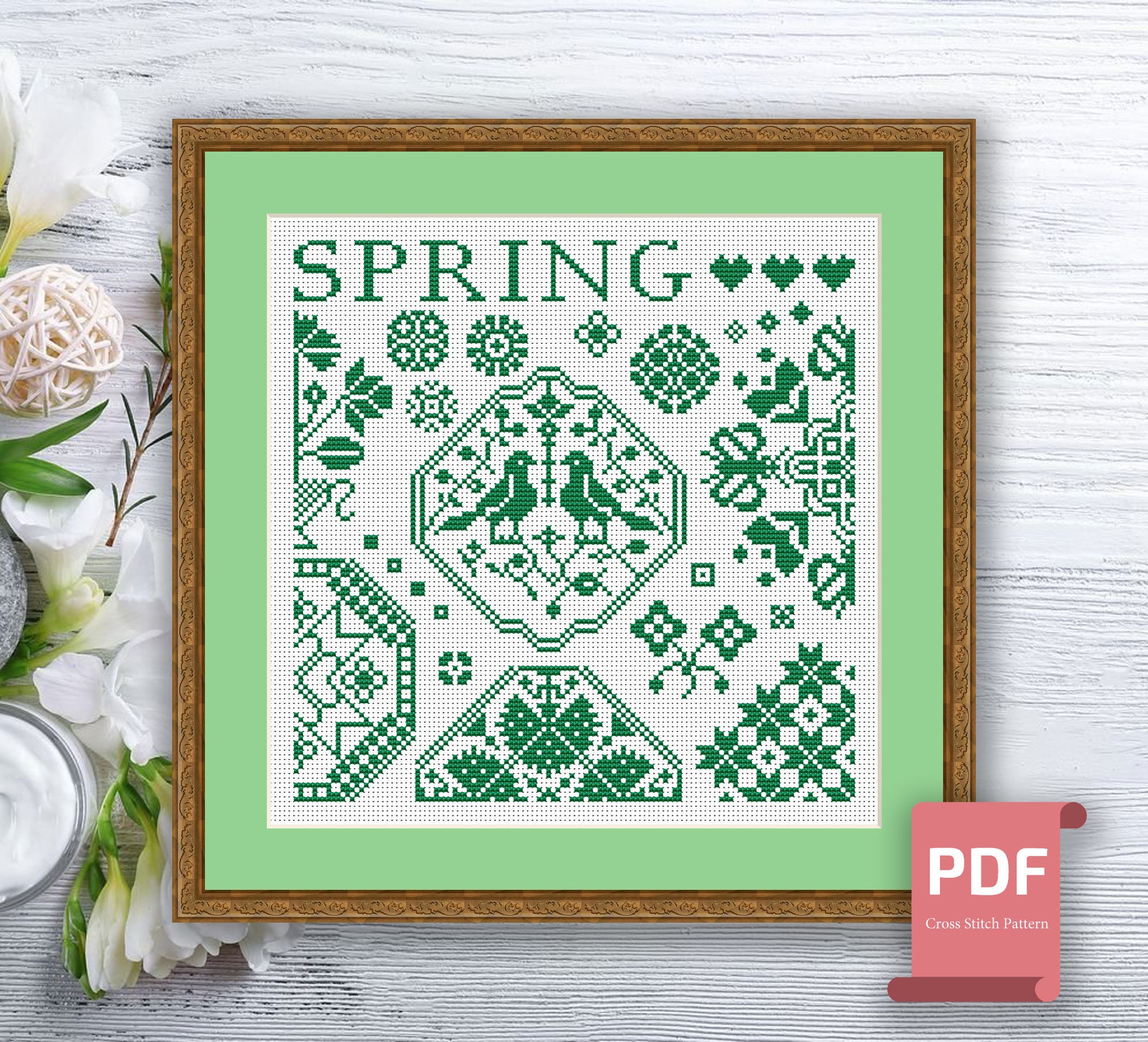 Set of 4 Seasons Cross Stitch Pattern | Autumn Cross Stitch | Summer ...
