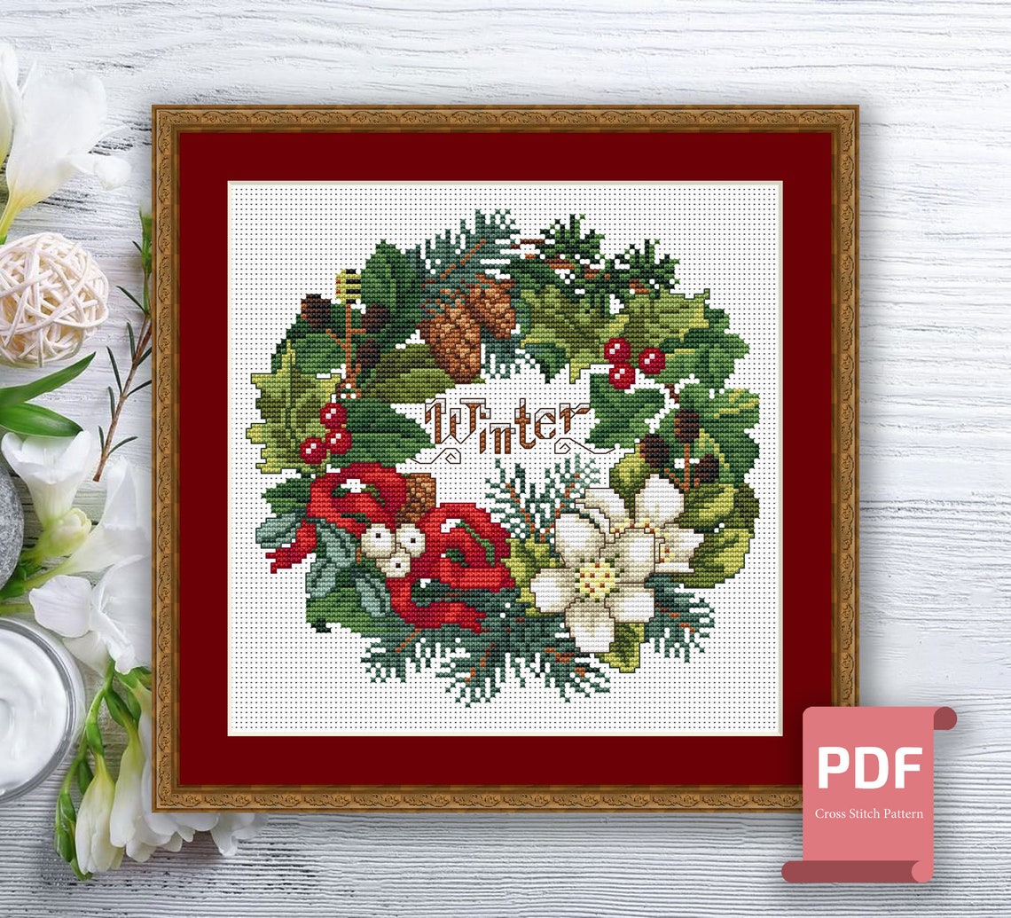 Set of 4 Seasons Cross Stitch Pattern Autumn Cross Stitch Etsy