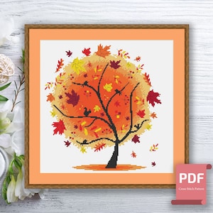 Set of 4 Seasons Trees Cross Stitch Pattern | Tree Four Seasons Cross ...
