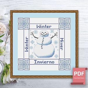 Winter Cross Stitch Pattern | Seasons Cross Stitch Pattern | Winter Patterns | Four Seasons Cross Stitch Pattern | Download PDF #ssn194