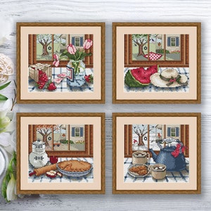 cross stitch pattern	wall decor	home decor	Embroidery	Holiday Gift	Modern Cross Stitch	Seasons Cross Stitch	Seasons Pattern	Thanksgiving Gift	Thanksgiving Decor	Christmas Decor	Summer Cross Stitch	Spring Window