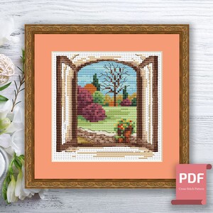 Set of 4 Seasons Cross Stitch Pattern | Autumn Cross Stitch | Summer ...